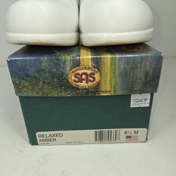 Vtg SAS Shoes Womens 6.5 Free Time White Comfort Walking Made In USA Walking - Picture 8 of 16